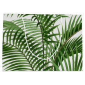 熱帯の緑の水の色のヤシの木葉の ラージペーパーバッグ (裏面)