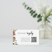 熱帯の緑の水の色の結婚式RSVP エンクロージャーカード (スタンド正面)