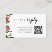 熱帯の緑の水の色の結婚式RSVP エンクロージャーカード (正面)