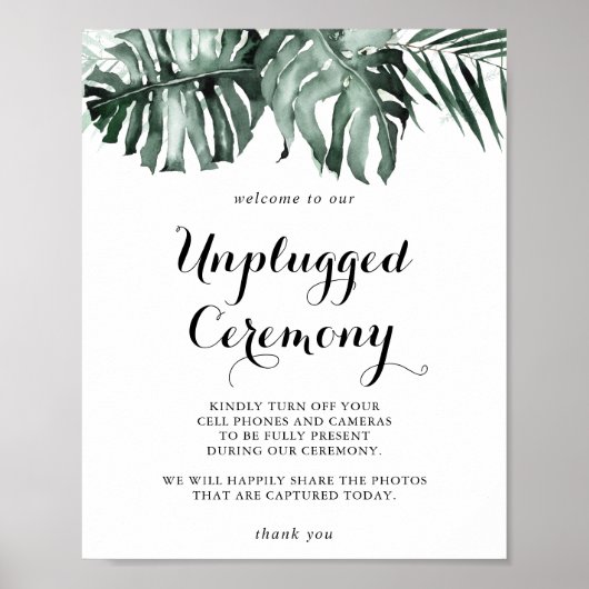 熱帯の緑の白いフローラを抜き取る儀式 ポスター (正面)