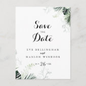 熱帯の緑の白いフローラ保存日 ポストカード (正面)