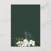熱帯の緑の白いフローラ結婚詳細 エンクロージャーカード (裏面)
