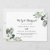 熱帯の緑の白いフローラ駆け落ち 案内状 (正面)