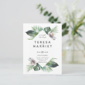 熱帯の緑の素朴な招待 ポストカード (スタンド正面)