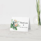 熱帯の緑の結婚花 サンキューカード (正面)