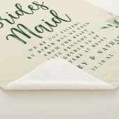 熱帯の緑の葉と私の花嫁引用文 シェルパブランケット (3/4)