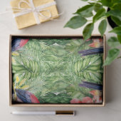 熱帯の緑の葉に覆われた5つのトゥーカン 薄葉紙 (ギフト)