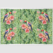 熱帯の緑の葉に覆われた5つのトゥーカン 薄葉紙 (正面)