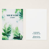 熱帯の緑の葉のイヤリングディスプレイカード (正面&裏面)