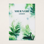 熱帯の緑の葉のイヤリングディスプレイカード (正面)