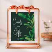 熱帯の緑の葉のブライダルシャワー徴候 ポスター