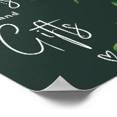 熱帯の緑の葉のブライダルシャワー徴候 ポスター (角)