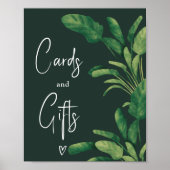 熱帯の緑の葉のブライダルシャワー徴候 ポスター (正面)