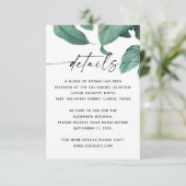 熱帯の緑の葉の台本結婚の詳細 エンクロージャーカード (スタンド正面)