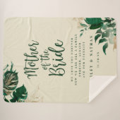 熱帯の緑の葉の母の花嫁引用文 シェルパブランケット (正面(横))