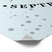 熱帯の緑の葉の青い男の子の赤ちゃんシャワー ポスター (角)