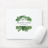熱帯の緑の葉 マウスパッド (マウス)