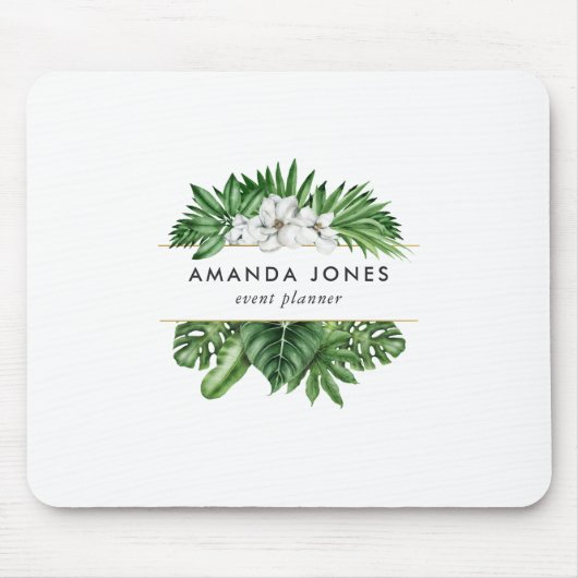 熱帯の緑の葉 マウスパッド (正面)
