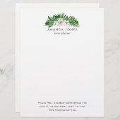 熱帯の緑の葉 レターヘッド (正面/裏面)