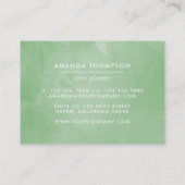 熱帯の緑の葉 名刺 (裏面)