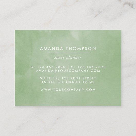 熱帯の緑の葉 名刺 (裏面)