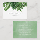 熱帯の緑の葉 名刺 (正面/裏面)