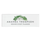 熱帯の緑の葉 名札 (正面)