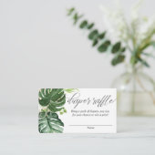 熱帯の緑の金ゴールドおむつラッフルカード エンクロージャーカード (スタンド正面)