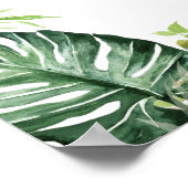 熱帯の緑の金ゴールドの赤ちゃんシャワー歓迎サイン ポスター (角)