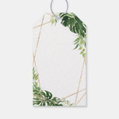 熱帯の緑の金ゴールド幾何学模様 ギフトタグ (裏面)
