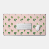 熱帯の緑の鉢植え植物かわいい デスクマット (キーボード&マウス)