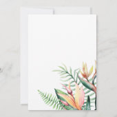 熱帯の緑モダンのミニマル結婚花 招待状 (裏面)