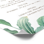 熱帯の緑結婚の葉のアルコール飲料 ポスター (角)