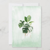 熱帯の緑葉のモダン赤ちゃんシャワー 招待状 (裏面)