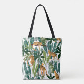 熱帯の緑豊かなジャングルに生息するヒョウ葉ヒョウ トートバッグ (裏面)