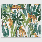熱帯の緑豊かなジャングルに生息するヒョウ葉ヒョウ ラッピングペーパー (フラット)
