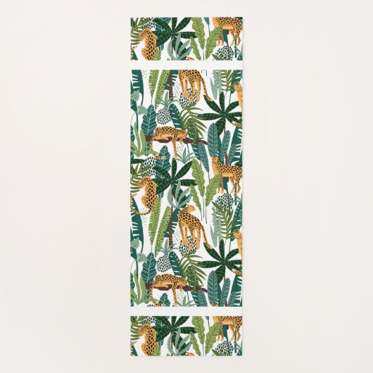 熱帯の緑豊かなジャングルのヨーガに葉ヒョウヒョウ ヨガマット (裏面)