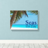 熱帯の美しいビーチシーンシーズザデイ キャンバスプリント (インサイチュ (ウッドフロア))