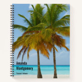 熱帯の美しいヤシの木ビーチ ノートブック (正面)