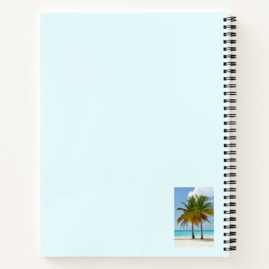 熱帯の美しいヤシの木ビーチ ノートブック (裏面)