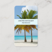 熱帯の美しいヤシの木ビーチ 名刺 (正面)