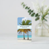 熱帯の美しいヤシの木ビーチ 名刺 (スタンド正面)