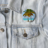 熱帯の美しいヤシの木ビーチ 缶バッジ (インサイチュ)