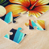 熱帯の美しい漫画鮮やか恐竜 ジグソーパズル (側面)