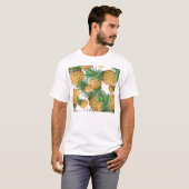 熱帯の美味しいパイナップルパターン Tシャツ (正面フル)
