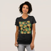 熱帯の美味しいパイナップルパターン Tシャツ (正面フル)