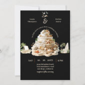 熱帯の至福 |パーソナライズされたビーチ結婚式ケーキ 招待状 (正面)