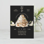 熱帯の至福 |パーソナライズされたビーチ結婚式ケーキ 招待状 (スタンド正面)