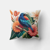 熱帯の至福：フローラ鮮やかーの融合 クッション (裏面)