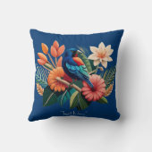 熱帯の至福：フローラ鮮やかーの融合 クッション (裏面)